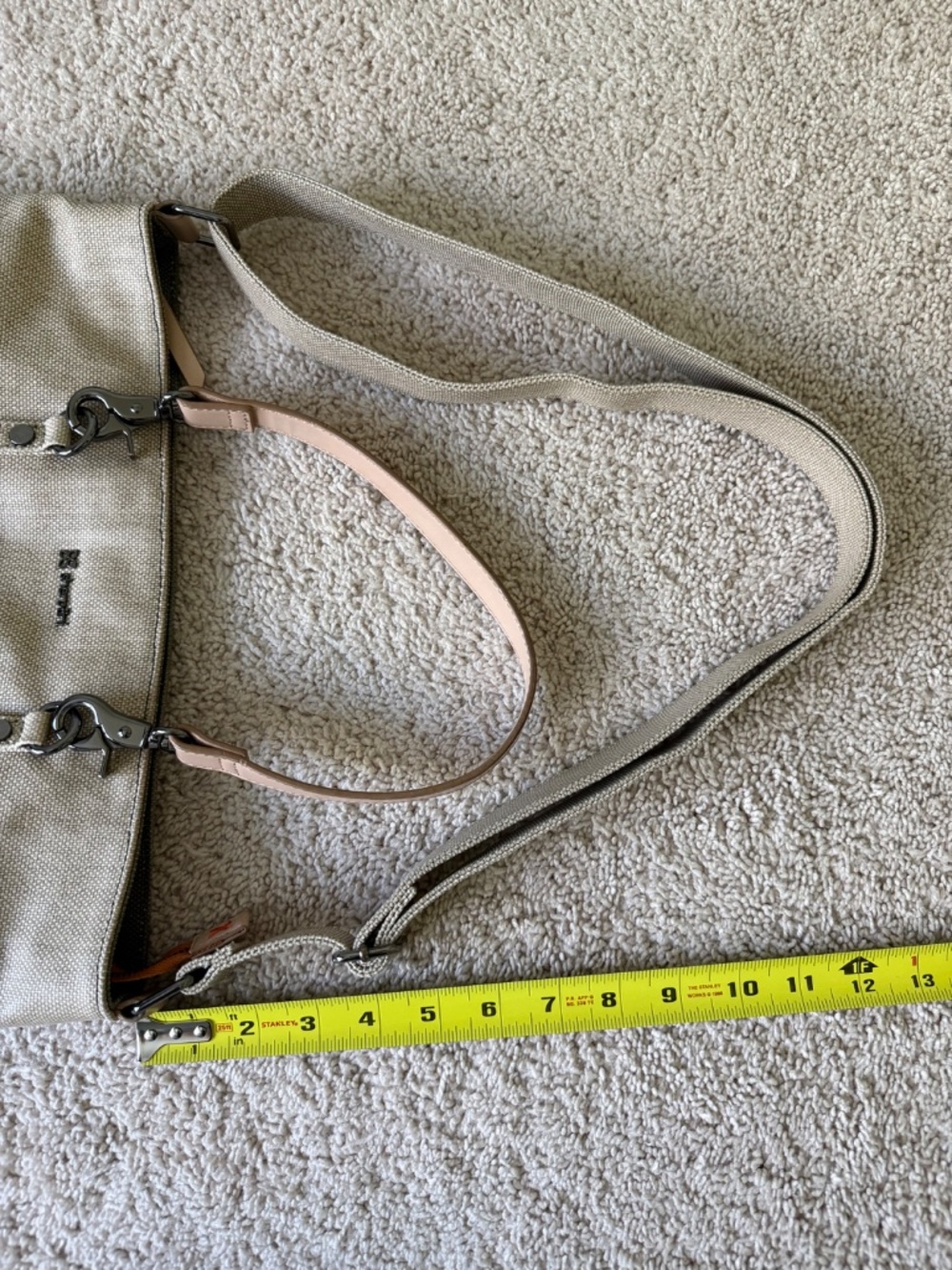 Sherpani Ink Faith Green Tan Crossbody Bag Leather Trim Dual Handles NWT - Picture 6 of 15